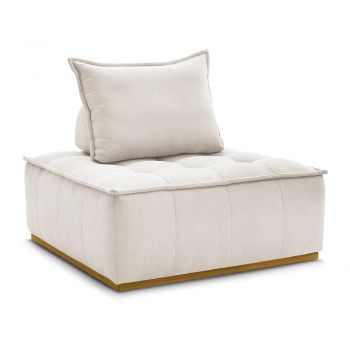 Fotoliu alb cu tapițerie din chenille Elisa – Bobochic Paris