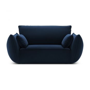 Fotoliu albastru închis cu tapițerie din catifea Vanda – Mazzini Sofas