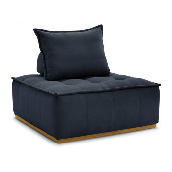 Fotoliu albastru închis cu tapițerie din chenille Elisa – Bobochic Paris