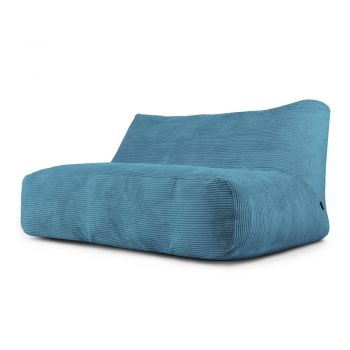 Fotoliu bean bag albastru cu tapițerie din catifea reiată Sofa Tube 160 – SLOWDOWN