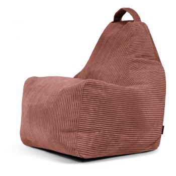 Fotoliu bean bag cărămiziu cu tapițerie din catifea reiată Play Amuse – SLOWDOWN