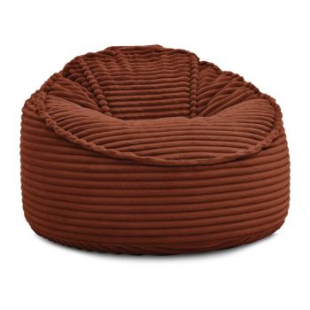 Fotoliu bean bag cărămiziu cu tapițerie din catifea reiată Socrate – Bobochic Paris