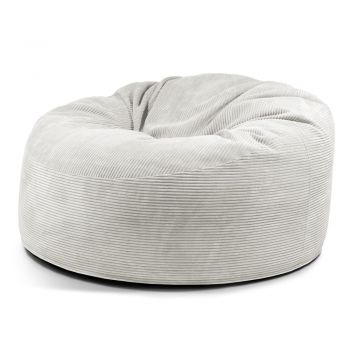 Fotoliu bean bag crem cu tapițerie din catifea reiată Om 135 – SLOWDOWN