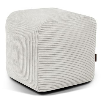 Fotoliu bean bag crem cu tapițerie din catifea reiată Plus 50 Lounge – SLOWDOWN