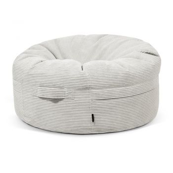 Fotoliu bean bag crem cu tapițerie din catifea reiată Roll 105 – SLOWDOWN