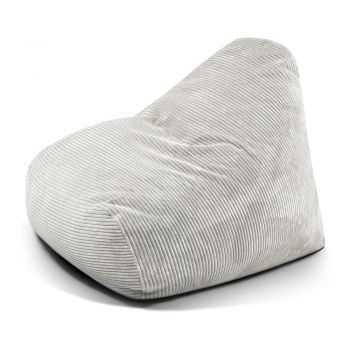 Fotoliu bean bag crem cu tapițerie din catifea reiată Snug 100 – SLOWDOWN