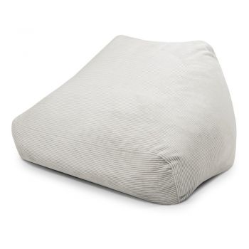 Fotoliu bean bag crem cu tapițerie din catifea reiată Sofa Snug – SLOWDOWN
