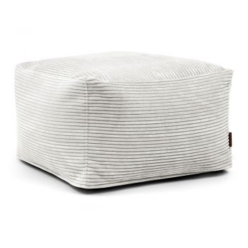 Fotoliu bean bag crem cu tapițerie din catifea reiată Softbox MooG – SLOWDOWN