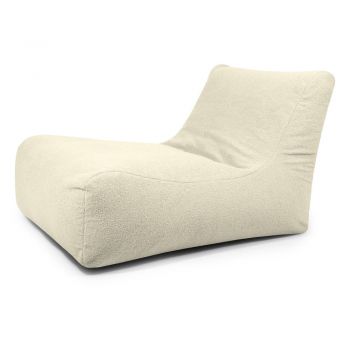 Fotoliu bean bag crem cu tapițerie din țesătură bouclé Lounge 100 – SLOWDOWN