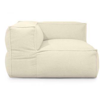 Fotoliu bean bag crem cu tapițerie din țesătură bouclé Mass Corner 125 Left – SLOWDOWN
