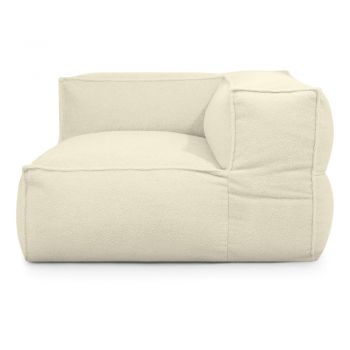 Fotoliu bean bag crem cu tapițerie din țesătură bouclé Mass Corner 125 Right – SLOWDOWN