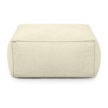 Fotoliu bean bag crem cu tapițerie din țesătură bouclé Mass – SLOWDOWN