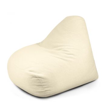 Fotoliu bean bag crem cu tapițerie din țesătură bouclé Snug 100 – SLOWDOWN