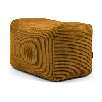 Fotoliu bean bag galben muștar cu tapițerie din catifea reiată Plus 70 Lounge – SLOWDOWN