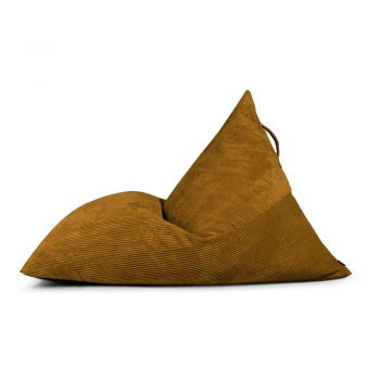 Fotoliu bean bag galben muștar cu tapițerie din catifea reiată Razzmatazz – SLOWDOWN