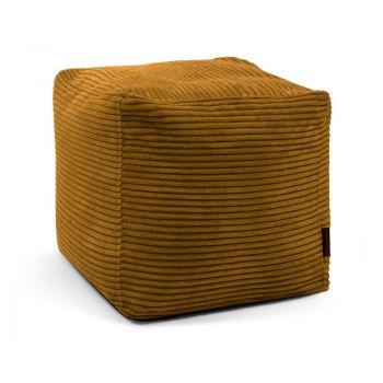 Fotoliu bean bag galben muștar cu tapițerie din catifea reiată Up! MooG – SLOWDOWN