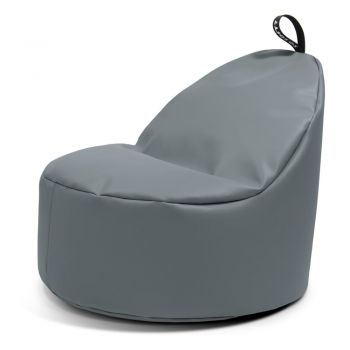 Fotoliu bean bag gri cu tapițerie din imitație de piele Round XL – So Soft?