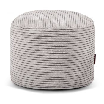 Fotoliu bean bag gri deschis cu tapițerie din catifea reiată Mini – SLOWDOWN