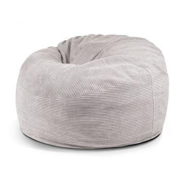 Fotoliu bean bag gri deschis cu tapițerie din catifea reiată Om 110 – SLOWDOWN