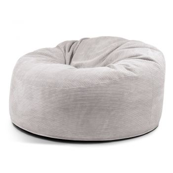Fotoliu bean bag gri deschis cu tapițerie din catifea reiată Om 135 – SLOWDOWN