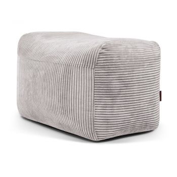 Fotoliu bean bag gri deschis cu tapițerie din catifea reiată Plus 70 Lounge – SLOWDOWN