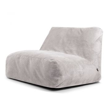 Fotoliu bean bag gri deschis cu tapițerie din catifea reiată Sofa Tube – SLOWDOWN