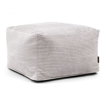 Fotoliu bean bag gri deschis cu tapițerie din catifea reiată Softbox MooG – SLOWDOWN