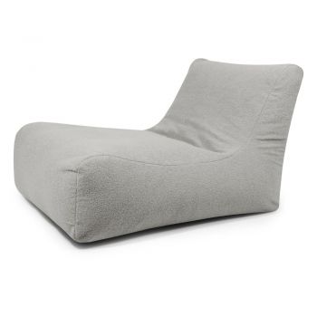 Fotoliu bean bag gri deschis cu tapițerie din țesătură bouclé Lounge 100 – SLOWDOWN