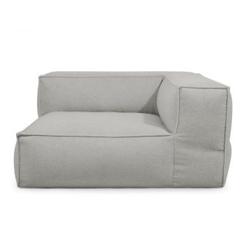 Fotoliu bean bag gri deschis cu tapițerie din țesătură bouclé Mass Corner 150 Right – SLOWDOWN