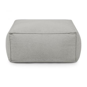 Fotoliu bean bag gri deschis cu tapițerie din țesătură bouclé Mass – SLOWDOWN