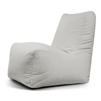 Fotoliu bean bag gri deschis cu tapițerie din țesătură bouclé Seat Lounge – SLOWDOWN
