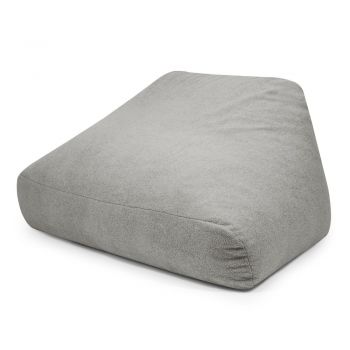Fotoliu bean bag gri deschis cu tapițerie din țesătură bouclé Sofa Snug – SLOWDOWN