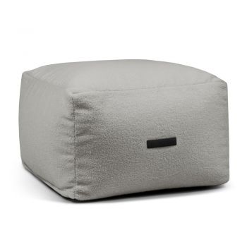 Fotoliu bean bag gri deschis cu tapițerie din țesătură bouclé Softbox MooG – SLOWDOWN