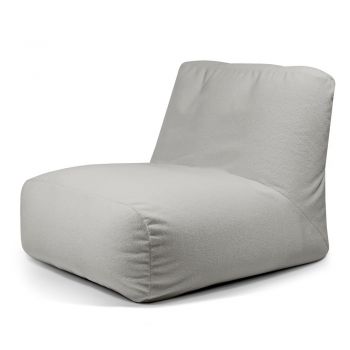 Fotoliu bean bag gri deschis cu tapițerie din țesătură bouclé Tube 100 – SLOWDOWN