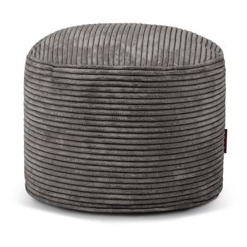 Fotoliu bean bag gri închis cu tapițerie din catifea reiată Mini – SLOWDOWN