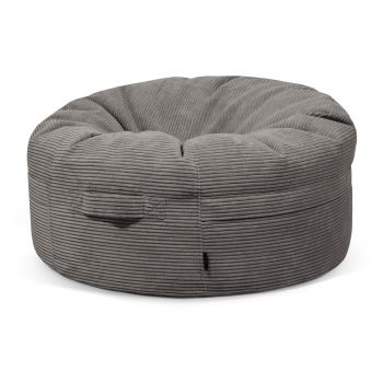 Fotoliu bean bag gri închis cu tapițerie din catifea reiată Roll 105 – SLOWDOWN