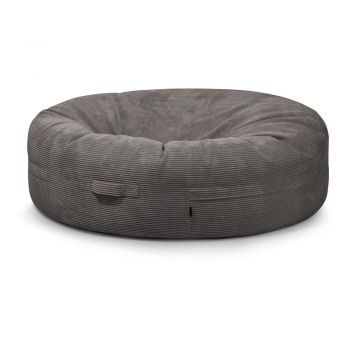 Fotoliu bean bag gri închis cu tapițerie din catifea reiată Roll 190 – SLOWDOWN