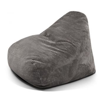 Fotoliu bean bag gri închis cu tapițerie din catifea reiată Snug 100 – SLOWDOWN