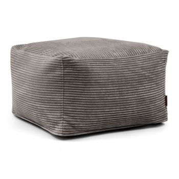 Fotoliu bean bag gri închis cu tapițerie din catifea reiată Softbox MooG – SLOWDOWN