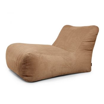 Fotoliu bean bag maro cu tapițerie din catifea reiată Lounge 100 – SLOWDOWN