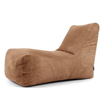 Fotoliu bean bag maro cu tapițerie din catifea reiată Lounge – SLOWDOWN