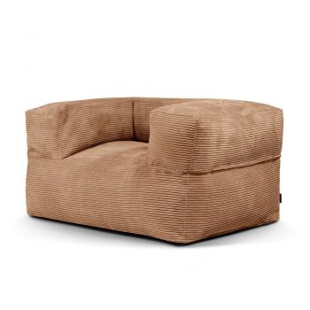 Fotoliu bean bag maro cu tapițerie din catifea reiată MooG – SLOWDOWN