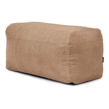 Fotoliu bean bag maro cu tapițerie din catifea reiată Plus 100 Lounge – SLOWDOWN