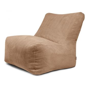 Fotoliu bean bag maro cu tapițerie din catifea reiată Seat 100 Lounge – SLOWDOWN