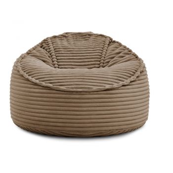 Fotoliu bean bag maro cu tapițerie din catifea reiată Socrate – Bobochic Paris