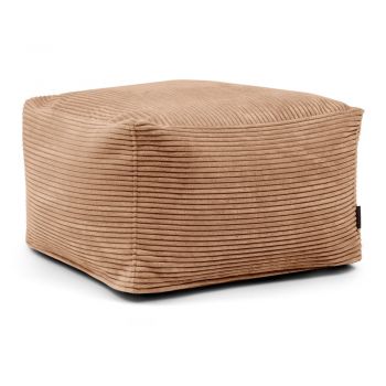 Fotoliu bean bag maro cu tapițerie din catifea reiată Softbox MooG – SLOWDOWN