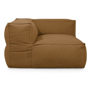 Fotoliu bean bag maro cu tapițerie din țesătură bouclé Mass Corner 125 Left – SLOWDOWN