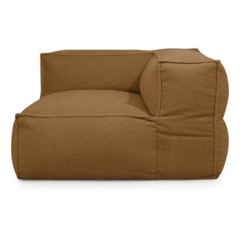 Fotoliu bean bag maro cu tapițerie din țesătură bouclé Mass Corner 125 Right – SLOWDOWN