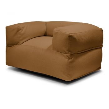 Fotoliu bean bag maro cu tapițerie din țesătură bouclé MooG – SLOWDOWN