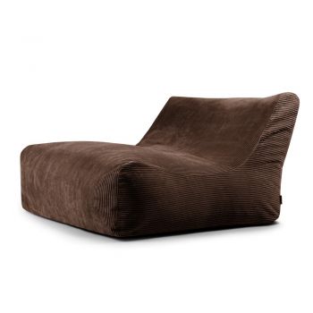 Fotoliu bean bag maro închis cu tapițerie din catifea reiată Sofa Lounge – SLOWDOWN